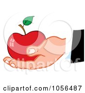 Poster, Art Print Of Caucasian Hand Holding A Red Apple