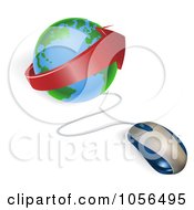 Poster, Art Print Of 3d Computer Mouse Plugged Into A Globe With A Red Arrow