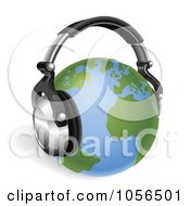 3d Globe With Headphones