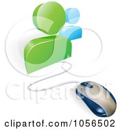 3d Computer Mouse Connected To Social Network Avatars