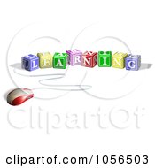 Poster, Art Print Of 3d Computer Mouse Connected To Learning Letter Blocks