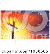 Poster, Art Print Of Crucifix Against A Shining Colorful Sky