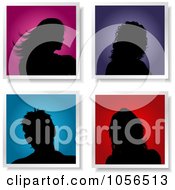 Poster, Art Print Of Digital Collage Of Four Silhouetted Female Avatars