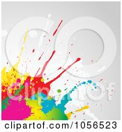 Poster, Art Print Of Background Of Splatters On Gray