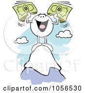 Royalty Free Vector Clip Art Illustration Of A Rich Moodie Character Standing On Top Of A Mountain