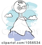 Poster, Art Print Of Smug Moodie Character Standing On Top Of A Mountain