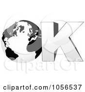 Poster, Art Print Of 3d Globe In The Word Ok - 1