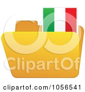 Poster, Art Print Of Yellow Folder With An Italian Flag Tab