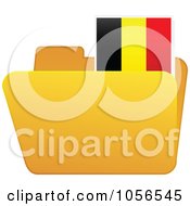 Poster, Art Print Of Yellow Folder With A Belgium Flag Tab