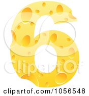 Poster, Art Print Of Cheese Textured Number 6 Six