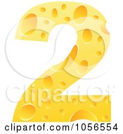 Poster, Art Print Of Cheese Textured Number 2 Two
