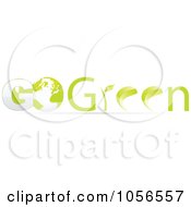Royalty Free Vector Clip Art Illustration Of A 3d Go Green With A Globe by Andrei Marincas