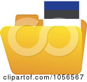 Poster, Art Print Of Yellow Folder With An Estonian Flag Tab