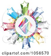 Poster, Art Print Of Colorful Diamond Poker Circle With Stars