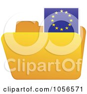 Poster, Art Print Of Yellow Folder With A European Flag Tab
