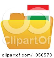 Poster, Art Print Of Yellow Folder With A Hungary Flag Tab