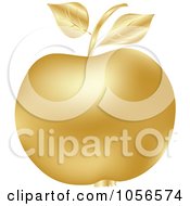 Royalty Free Vector Clip Art Illustration Of A 3d Golden Apple by Andrei Marincas #COLLC1056574-0167