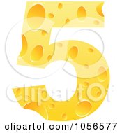 Royalty Free Vector Clip Art Illustration Of A Cheese Textured Number 5 Five by Andrei Marincas