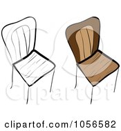 Royalty Free Vector Clip Art Illustration Of A Digital Collage Of Wooden Chairs