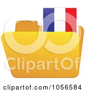 Poster, Art Print Of Yellow Folder With A French Flag Tab
