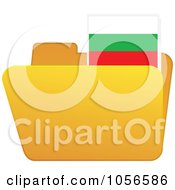 Poster, Art Print Of Yellow Folder With A Bulgaria Flag Tab