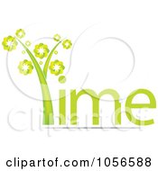 Royalty Free Vector Clip Art Illustration Of A Tree As The T In The Word Time
