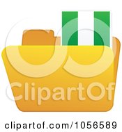 Poster, Art Print Of Yellow Folder With A Nigerian Flag Tab
