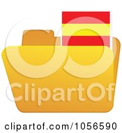 Poster, Art Print Of Yellow Folder With A Spanish Flag Tab