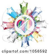 Poster, Art Print Of Colorful Spade Poker Circle With Stars