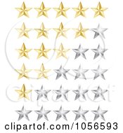 Poster, Art Print Of Digital Collage Of Golden And Silver Rating Stars