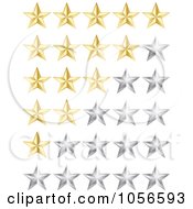 Digital Collage Of Golden And Silver Rating Stars