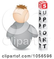Royalty Free Vector Clip Art Illustration Of A 3d Avatar Man By Support Blocks by Andrei Marincas