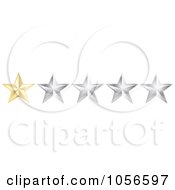 Poster, Art Print Of Golden One Star Rating Border