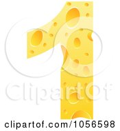 Royalty Free Vector Clip Art Illustration Of A Cheese Textured Number 1 One by Andrei Marincas