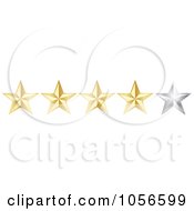Royalty Free Vector Clip Art Illustration Of A Golden Four Star Rating Border by Andrei Marincas