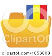 Poster, Art Print Of Yellow Folder With A Romanian Flag Tab