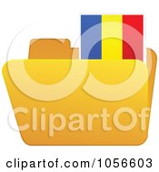 Yellow Folder With A Romanian Flag Tab