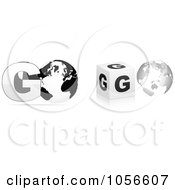 Royalty Free Vector Clip Art Illustration Of A Digital Collage Of 3d Go Words With Globes