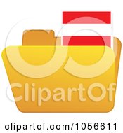 Yellow Folder With An Austria Flag Tab