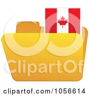 Poster, Art Print Of Yellow Folder With A Canadian Flag Tab