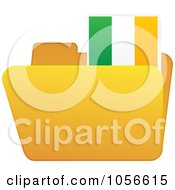 Poster, Art Print Of Yellow Folder With An Irish Flag Tab