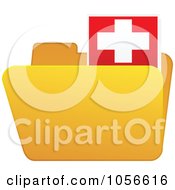 Poster, Art Print Of Yellow Folder With A Switzerland Flag Tab