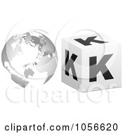 Royalty Free Vector Clip Art Illustration Of A 3d Globe In The Word Ok 2