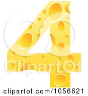 Poster, Art Print Of Cheese Textured Number 4 Four