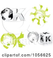 Poster, Art Print Of Digital Collage Of 3d Ok And Thumbs Up Globes
