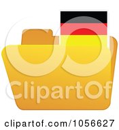 Poster, Art Print Of Yellow Folder With A German Flag Tab