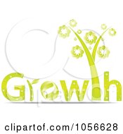 Royalty Free Vector Clip Art Illustration Of A Tree As The T In The Word GROWTH by Andrei Marincas