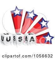 Royalty Free Vector Clip Art Illustration Of A 3d Usa Blocks And American Stars