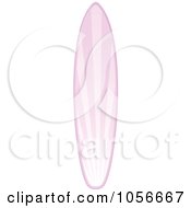 Royalty Free Vector Clip Art Illustration Of A 3d Shiny Surfboard With Pink Rays by elaineitalia