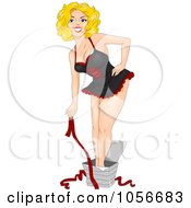 Poster, Art Print Of Sexy Pinup Woman Opening Herself As A Gift